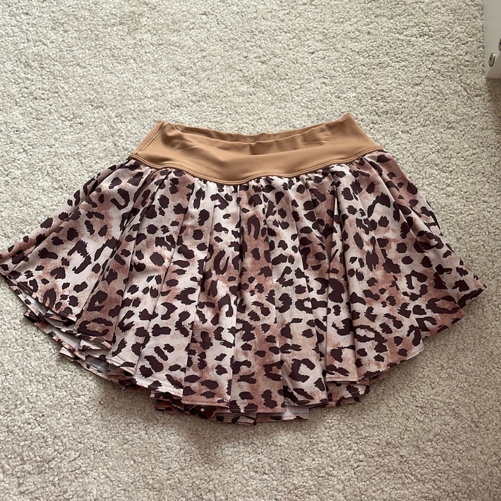 aerie real me pleated tennis skirt size xs animal print